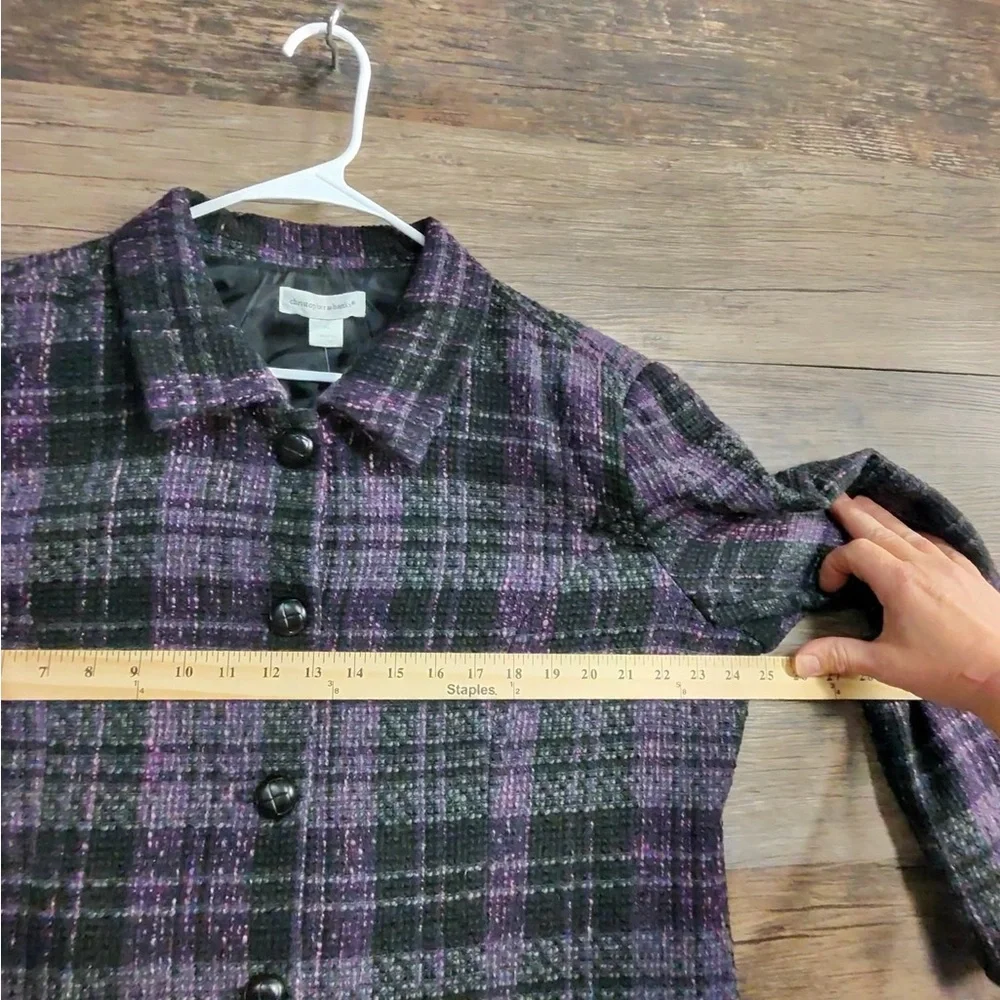 Christopher & Banks Purple and Black Plaid Blazer